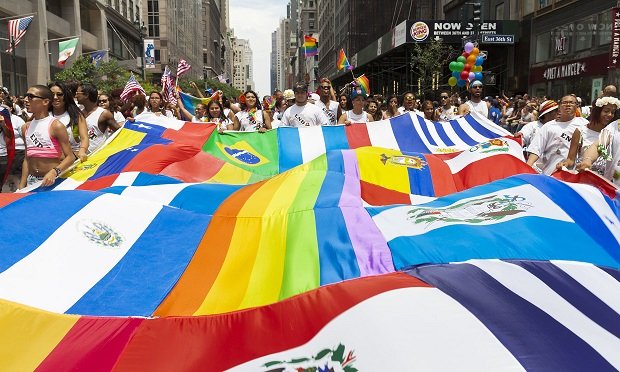 Latin American flags during annual 43rd Pride Parade on Fifth Avenue in Manhattan on June 30, 2013, in New York City (Photo: Shutterstock)