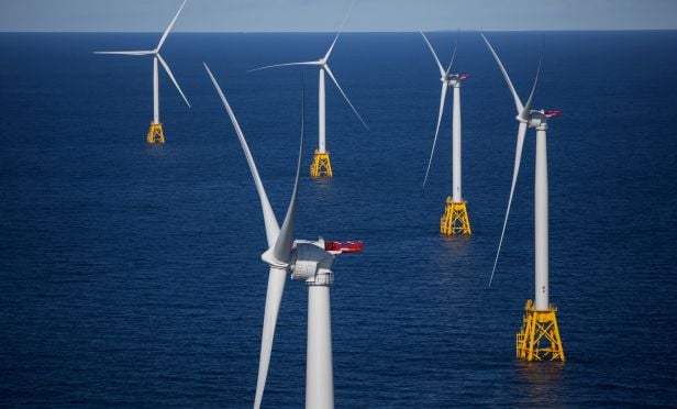 The wind farm off the coast of Rhode Island. (Photo: Eric Thayer/Bloomberg)