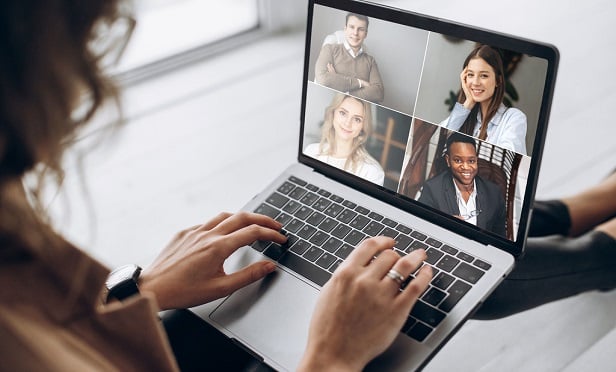 Woman on video conference.