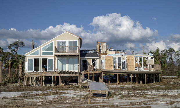 A beach house stands damaged after Hurricane Michael hit in Mexico Beach, Florida, U.S. on Oct. 11, 2018. Photo: Zack Wittman/Bloomberg.