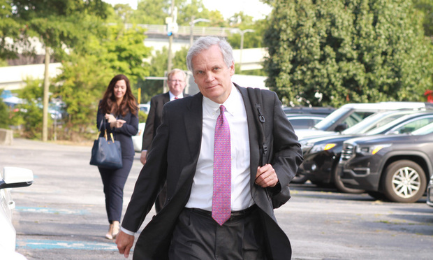 Kenneth Canfield of Doffermyre Shields Canfield & Knowles, Atlanta, enters the Richard B. Russel Federal Courthouse in Atlanta on Monday July 22, 2019. Canfield along with Amy Keller and Norman Siegel are the consumer plaintiffs lead counsel in the consumer class action case against Equifax as a result of the company's massive data breach.