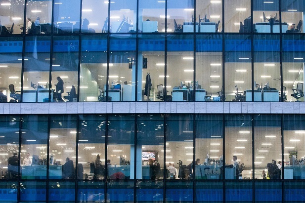 view of windows in office building