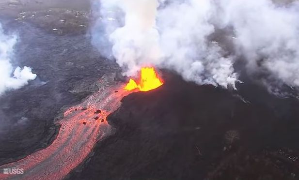 Kilauea volcano erupting