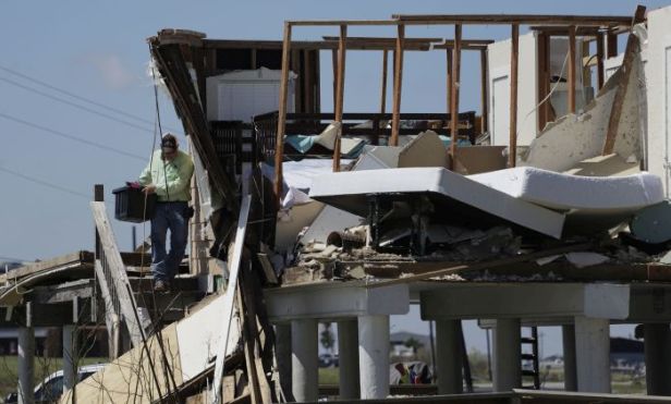 Roof destroyed by Hurricane Harvey