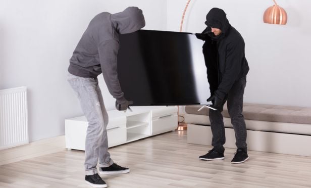 Roommates stealing a TV