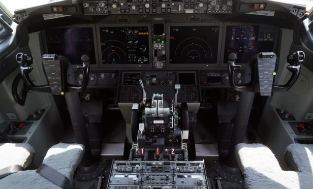 The cockpit of a grounded Lion Air Boeing Co. 737 Max 8 aircraft.