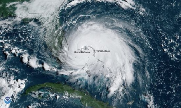 Catastrophic Hurricane Dorian slowed to a crawl over Grand Bahama Island overnight and into Labor Day. On Monday, Sept. 2, 2019, GOES East captured a view of the Category 5 storm over Grand Bahama. (Photo: NOAA)