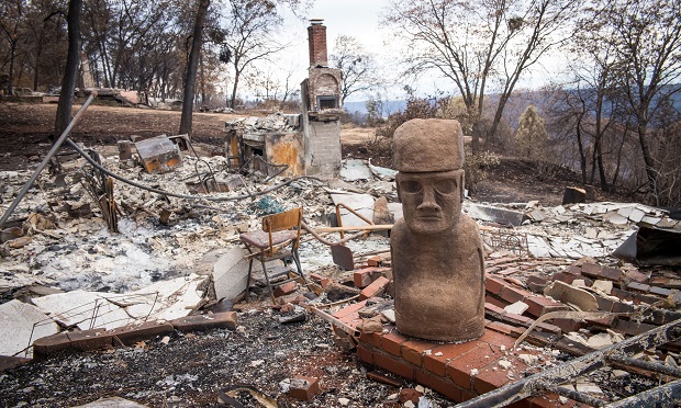 in Paradise, California, U.S., on Monday, November 26, 2018. The nation's deadliest wildfire in a century known as the Camp Fire that killed at least 85 people and burned over 14,000 homes has been fully contained after burning for more than two weeks, authorities said Sunday. Photographer: David Paul Morris