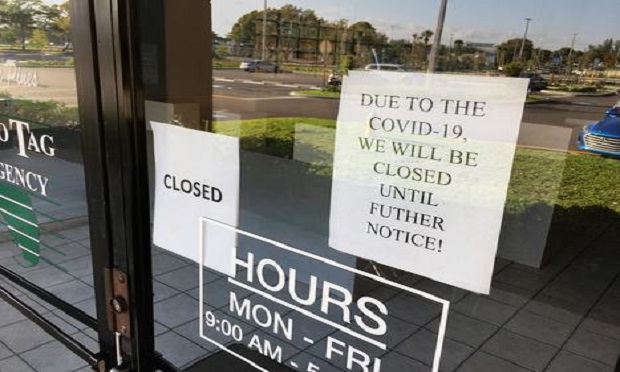 A business closed due to COVID-19. (Photo: J. Albert Diaz/ALM)
