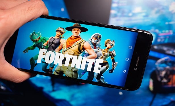 Fortnite game image on a mobile device.