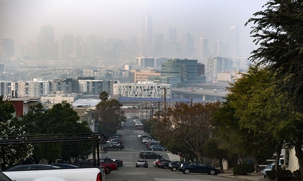 The San Francisco skyline is obscured by smoke from wildfires in San Francisco, California, U.S., on Friday, Nov. 16, 2018. (Photo: David Paul Morris/Bloomberg)