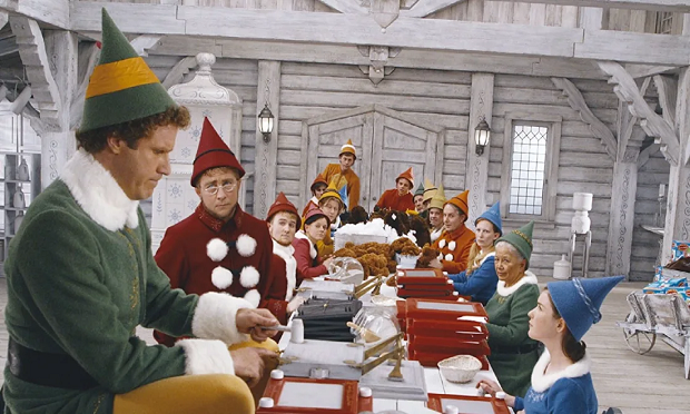 Buddy the Elf is not the best toymaker in the North Pole. So should Santa Clause consider product recall insurance for poorly-made toys? (Warner Home Video) 