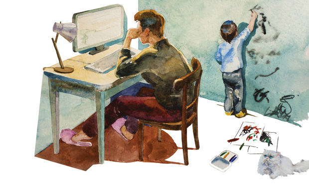 Does workers’ comp cover employees working from home? The short answer is: Sometimes. (Illustration: nathings/Adobe Stock)