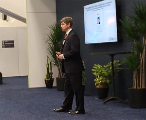 Daniel J. Healy, a partner with Anderson Kill, addresses the RISKWORLD crowd during a sessions. (Credit: S Hallo)