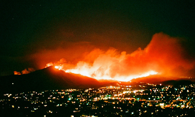 Harris wildfire in California (2007).