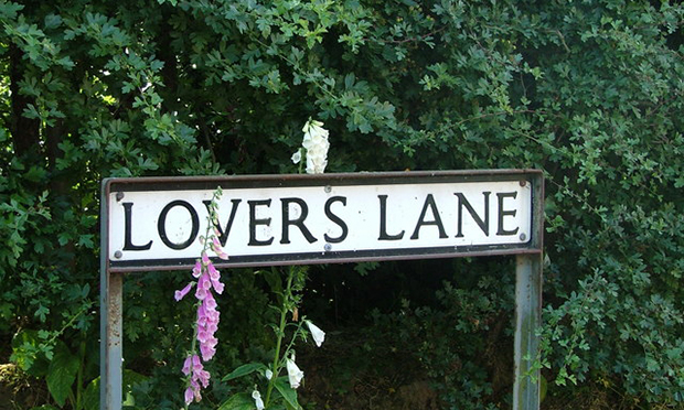 Lovers Lane sign. (Credit: PAUL FARMER/Wikicommons) 