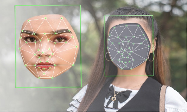 Computer rendering of a woman with her face being added to the picture.