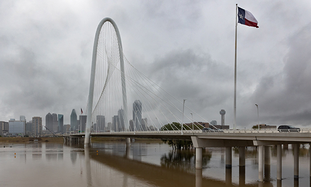 The Trinity River following floods caused from severe rainstorm in Dallas, Texas, on Aug. 23, 2022. (Credit: Shelby Tauber/Bloomberg)