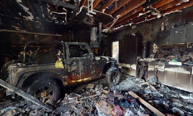 Burned out garages are extremely dangerous.