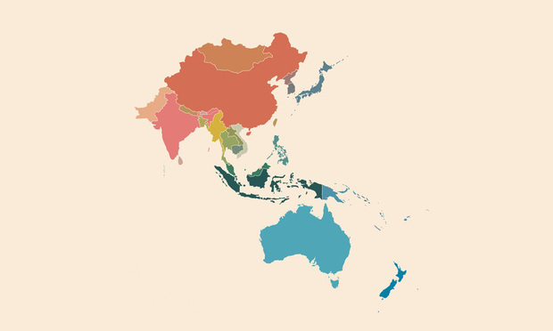 A map of the Asia-Pacific region