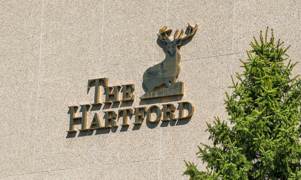 ST. PAUL, MN/USA - MAY 7, 2017: The Hartford Insurance Company Sign and Logo. The Hartford Financial Services Group, Inc. is a United States-based investment and insurance company.  Credit: Ken Wolter/Adobe Stock