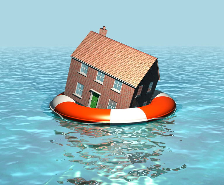 An illustration of a house floating in a life raft.
