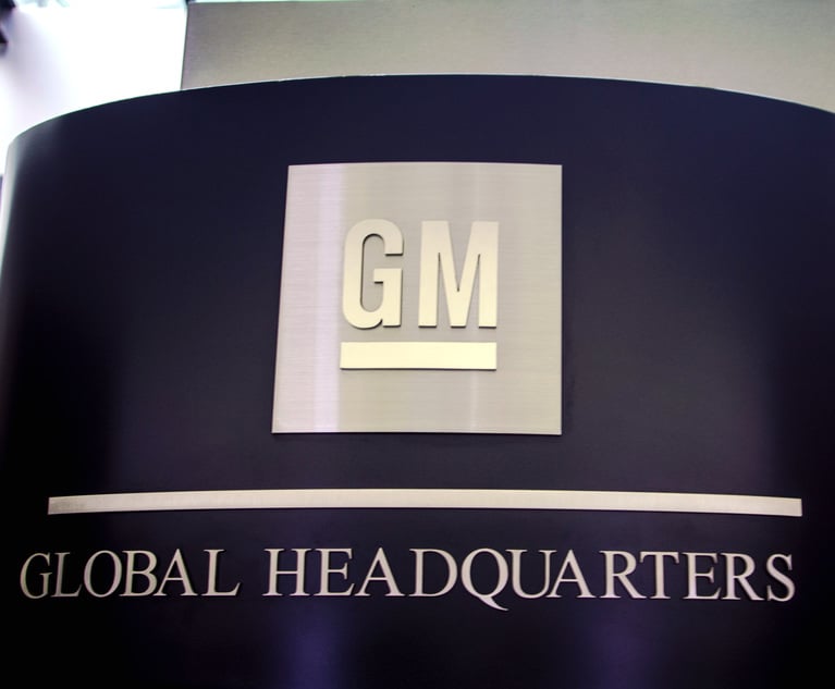 General Motors global headquarters sign