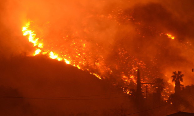 Thomas Fire in Ventura County, California. 