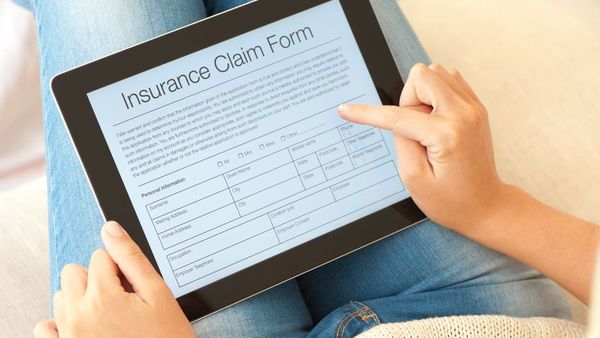 Insurance claim form on tablet